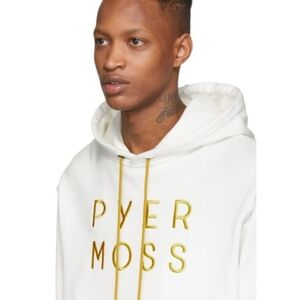Pyer Moss White Classic Cropped Hoodie By Pyer Moss